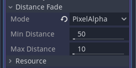 The distance fade settings for the bottom half of the island