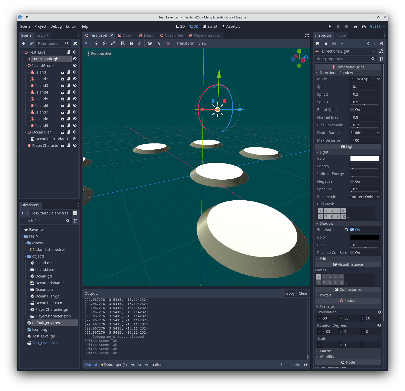 A sample of the Godot 3D editor